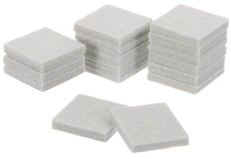 uxcell Furniture Pads,16Pcs 1.2- Square Self Adhesive Felt Furniture Pads, Floor Protectors for Furniture Feet Chairs Legs Hardwood Floors (Beige)