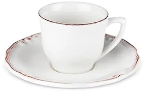 KARACA Elizabeth Teetasse für 1 Person, elegantes Keramik-Tee tasse- und Untertassen-Set für den täglichen Gebrauch, ideal für morgendlichen oder nachmittäglichen Tee (180 ml), Ecru Kaffeetasse