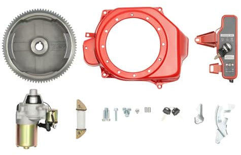 HuKaiL 17 cm svänghjul, elstartssats, elektrisk startkonverteringssats för HONDA GX160 5,5 HP och HONDA GX200 6,5 HP, svänghjulsmotor, startmotor med Olenoid och laddspole