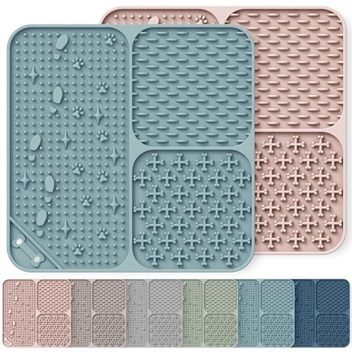 Wingcases Lick Mat for Dogs Cats(2pcs, Small, 5.9) Easy Clean Silicone Licking Pad Slow Feeder for Pets with Suction Cups, Enrichment Accessories Anxiety Boredom Relief, Keep Them Busy for Bathing