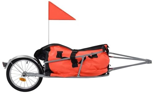 ERSINIAN Remorque de vélo Cargo, remorque de Chargement à Une Roue, Stockage de Chargement Robuste, Chariot Utilitaire, avec Doublure en Toile, Gros pneus, pour Transporter des Bagages