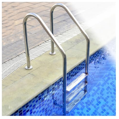 Échelle De Piscine,pédale De Piscine 3 Marches,marchepieds Piscine en Acier Inoxydable,Rampe Marchepied,Charge 330 Kg,for Piscines Intérieures Et Extérieures(3 Step)