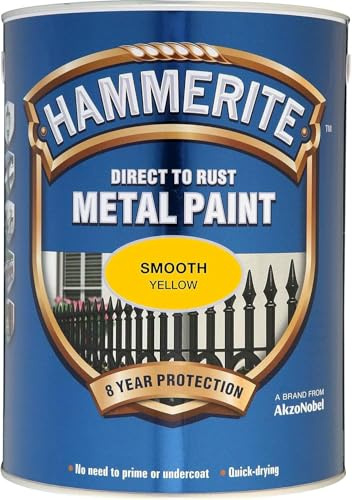 Parts Panel Hammerite 750ml Direct to Rust Metal Paint – Smooth Yellow, Fast Drying, No Primer or Undercoat