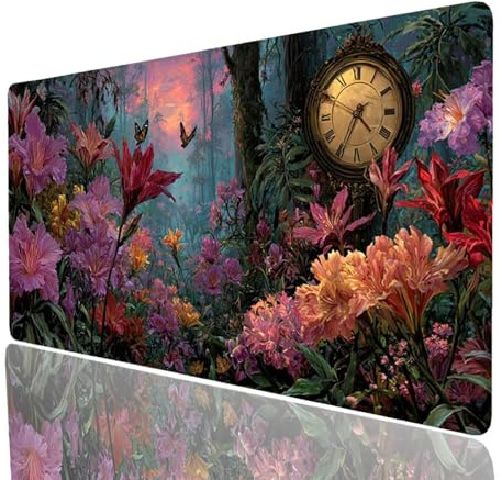 Fleur Tapis de Souris Papillon Imperméable Tapis de Souris XXL 900x400x3mm, Gaming Mouse Pad Améliorer la Précision et la Vitesse, Mouse Pad pour Bureau Gamer Clavier sans Fil Pc Portable Model-6166