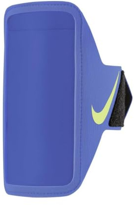 Nike Lean Armband Plus Smartphone Sports Armband Running Fitness Jogging Phone Holder Armband Reflective Running Accessories, Sapphire/Black/Lt Liquid Lime, One Size