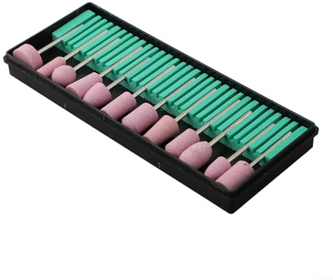 Filteilect Mini-Keramik-Schleifkopf für Rotationswerkzeuge, 2,35 mm Schaft, Fräsen, Polierzubehör, kompatibel mit Schleifmaschinen für Heimwerker, Metall, Holz, Schwarz und Grün, 12 Stück