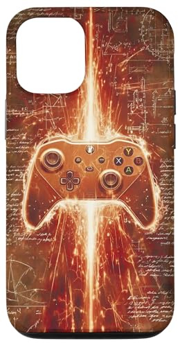 Video Game Controller Gamer Boys Men Graphic Orange Gaming Case for iPhone 12/12 Pro
