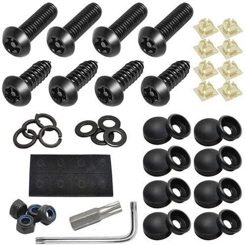 Kit di montaggio per targa automobilistica, viti di fissaggio in acciaio inossidabile, adatte per viti e bulloni per targa dell'auto