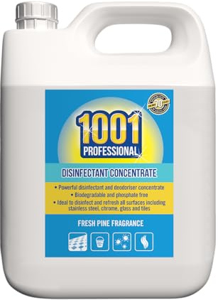 1001 Professional Disinfectant Concentrate – Pine Fragrance Deodoriser – 5L | Multi Surface Disinfectant Cleaner for Floors, Worktops, Bathrooms & More