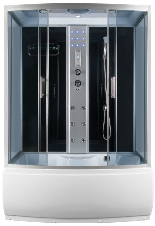 DUSCHTEMPEL FERTIGDUSCHE DUSCHKABINE ECHT GLAS KOMPLETT DUSCHE Wanne 152x87CM