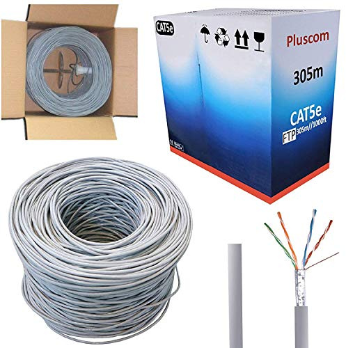 Splinktech Safekom RJ45 305M FTP CAT6 Cat 6 Outdoor Network Ethernet Internet Foil Shielded Twisted CCA ADSL Patch LAN Bulk Roll Reel 1000 Mbps Networking Pair Lead Wire