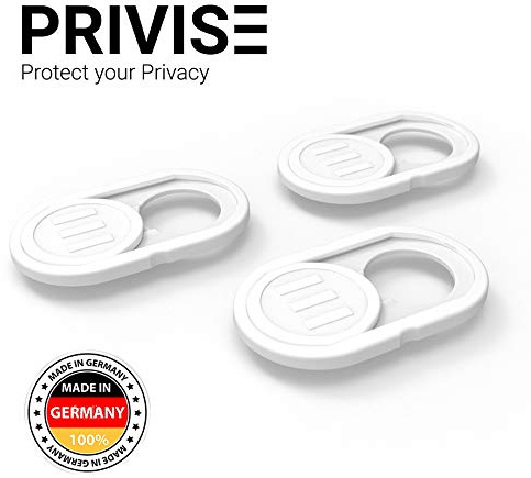 Privise Copri-Webcam 3-Pack – Ultra Sottile – Protezione Privacy per Laptop, Smartphone e Tablet – Adesivo Forte – Qualità Premium Made in Germany – Blanco