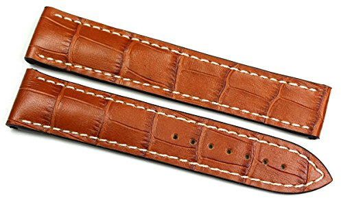 RIOS 1931 Herren Leder Uhrenarmband 20mm Krokoprägung braun für Omega Faltschließe