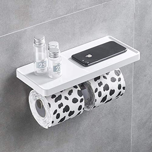 Aimadi Toilettenpapierhalter WC-Papierhalter Rollenhalter Papierrollenhalter Wandmontage Weiß