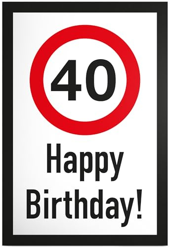 DankeDir! 40 Jahre Happy Birthday Schild - Geschenk 40. Geburtstag Geschenkidee Geburtstagsgeschenk Vierzigsten Geburtstagsdeko Partydeko Party Zubehör Geburtstagskarte