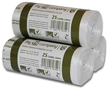 My Eco Company 30L X 75 Compostable Kitchen Food Waste Bin Bags Kerbside Caddy Liners (30 Litre)