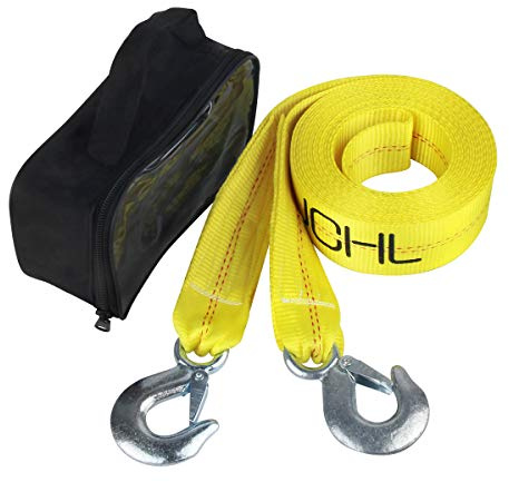 JCHL Nylon-Abschleppseil mit 2 Haken, 5,1 cm x 5,1 cm, strapazierfähiges Rückzugsseil für Auto, LKW, Jeep, Geländewagen