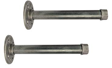 Natural Goods Berlin 2x Regalhalterung Tempelhof | 3/4 Zoll Eisen Rohr Temperguss Regalhalter, Pipe Regalträger Vintage, Wandregal | (Für 200mm Regalböden, Industrial)