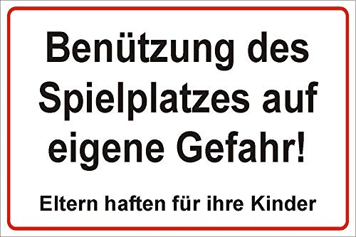 Schild: Benützung des Spielplatzes - 297x210mm einseitiger Druck | Aluverbundschild