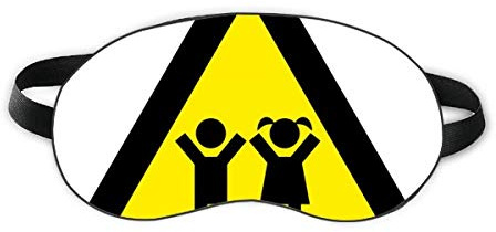 Warning Symbol Yellow Black Kids Triangle Sleep Eye Shield Soft Night Blindfold Shade Cover