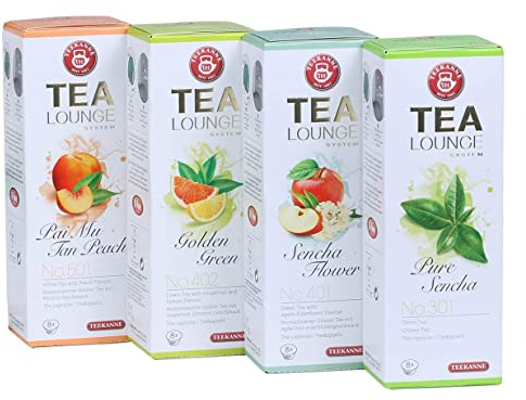 Tealounge Lot de 4 capsules pour théière Vert