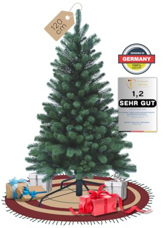 SCHAUMEX Premium Künstlicher Weihnachtsbaum - 100% Spritzguss - Naturgetreue Nordmanntanne, Verschiedene Größen erhältlich (Ohne LED Beleuchtung, 120cm)