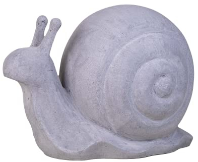 IDYL Moderne Skulptur Figur Sandsteinguss Schnecke | wetterfest | grau | 51x30x36 cm | Dekorationsfigur für jeden Wohnbereich und Garten