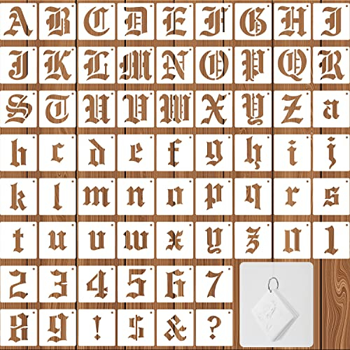 66St Gotische Schablonen Buchstaben und Zahlen, Buchstaben und Zahlen Vorlagen, Buchstaben Schablone Zahlen und Alphabet-Schablonen zum Malen auf Papier, Wand, Holz