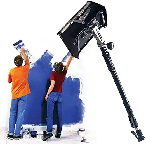 Set di scatole piatte per cartongesso, set di scatole di finitura per cartongesso con maniglia di estensione da 1060-1650 mm, regolabile a 120 gradi, in lega di alluminio per cartongesso, strumento