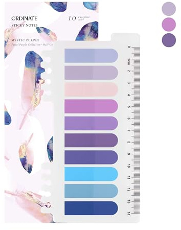 Ordinate Notes adhésives transparentes, bandes adhésives en plastique, marqueur autocollant, marque-pages, ensemble de notes autocollantes, planificateur, notes autocollantes, onglets de livre