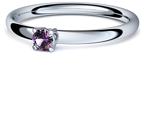 Weißgold Ring Amethyst 585 + inkl. Luxusetui + Amethyst Ring Weißgold Amethystring Weißgold (Weißgold 585) - Concinnity Amoonic Schmuck Größe 52 (16.6) AM161 WG585AMFA52