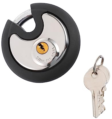 Veemoon Stainless Steel Round Cake Lock Disc Lock Protector for Theft Prevention for Gym Locker Motorbike Security