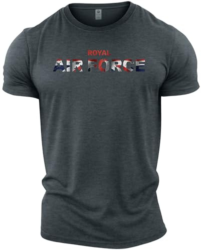GYMTIER Royal Air Force UK Flag - Men's Gym T-Shirt - Bodybuilding Workout Top