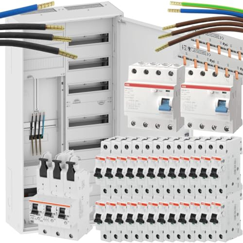 WITTKOWARE 3-Punkt Zählerschrank Komplettset 1Z | 5-reihig mit APZ-Raum & HLAK | VDE 0603 Einfamilienhaus-Verteiler inklusive 35A SLS, 2x FI-Schalter & 24x B16A Automaten