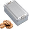Boîtes à biscuits en métal – Boîte de rangement rectangulaire en tôle avec couvercle | Boîte en métal vide étanche à la poussière avec couvercle pour biscuits, café, thé, chocolat, bonbons,