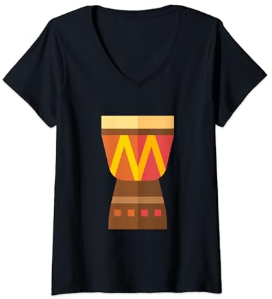 Damen Wirklich wie Djembe African Drums T-Shirt mit V-Ausschnitt