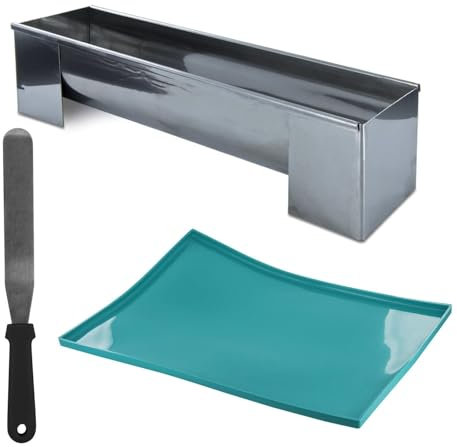 Ensemble complet de moules à gâteau avec spatule et tapis de cuisson en silicone - Parfait pour bûche de Noël et rouleaux à biscuit - Argent
