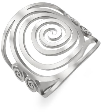 Dreamtimes Runde Spirale Ringe für Frauen Wirbel Geometrischer Ringe Spirale Wirbel Ringe Geflochtene Wrap Style Frauen Edelstahl Übertrieben Einstellbare Daumen Offener Ringe Modeschmuck