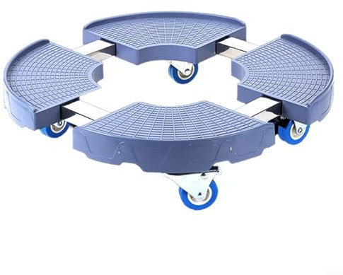 Pflanzen-Caddy mit 360°-Rädern, verstellbarer Ø 39-52 cm Pflanzenständer, 300 kg Tragkraft, abschließbare Blumentopf-Räder für Innen- und Außenbereich, Garten, Blumentopf (Einzelrad)