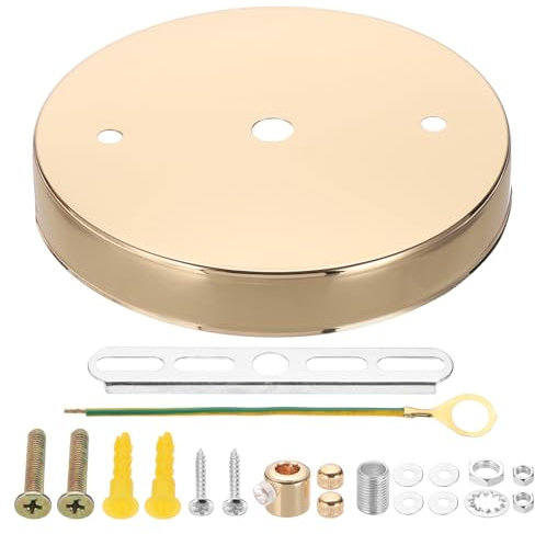 PATIKIL Ceiling Light Canopy Kit, 25 lbs Pendant Light Fixture Mounting Bracket Hanging Hardware with Fasteners for Chandelier, Gold Tone