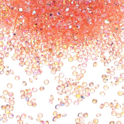 M METERXITY 14400Pcs Diamantes De Acrílico, 0.12 Pulgada/3mm Cristales De Confeti para Bodas Y Mesas para Rellenar Vasos/Artesanía, Gemas De Diamantes De Acrílico [Naranja Rosa AB]