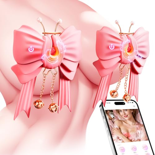 Nipple Toys Vibrators Sex Toys - Nipple Clamps BDSM Toys with 8 Electric Shock & 10 Vibrator Modes, Nipple Vibrators Soft Silicone Adult Toys for Women and Couples