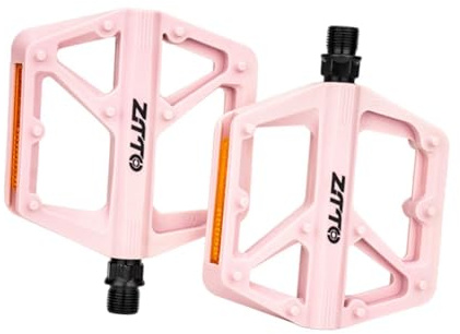 kowaku 2X Bike Pedals with Reflector Reliable Maintenance Repairing Bicycle Pedals Cycling Accessories for Outdoor Riding Women Men, Light Pink