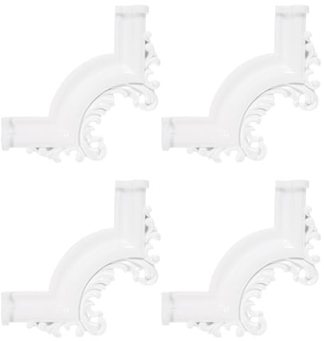 Vintage PVC Ceiling Molding Corner Decor White 4 Pack | Decorative Patterned Panels, Easy Installation, Practical Use, Not Easy to Deform