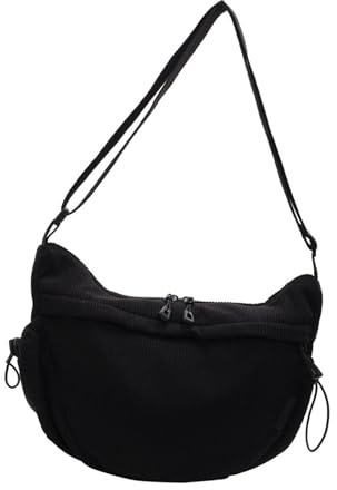 ERRORY Mezzaluna Borsa Piccola Borsa A Tracolla Con Mezza Forma Multi Tasca Sacchi Slouchy Dumpling Hobos Per Le Donne Mezzaluna Crossbody Per Le Donne, Nero , One Size