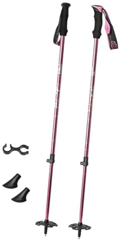 Lljsszr 1 Pair of Telescopic Ski Poles, Aluminum Alloy, Ergonomic Handle, Adjustable System for Adults And Children, Outdoor Skiing And Hiking, Pink