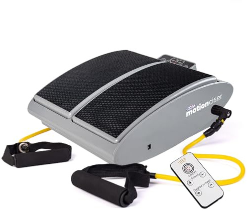 DR-HO'S MotionCiser FIT Foot & Leg Massager - Circulation Support for Aching Legs & Feet - Includes Exercise Bands - Adjustable Walking Simulation & Vibrational Massage with Heat