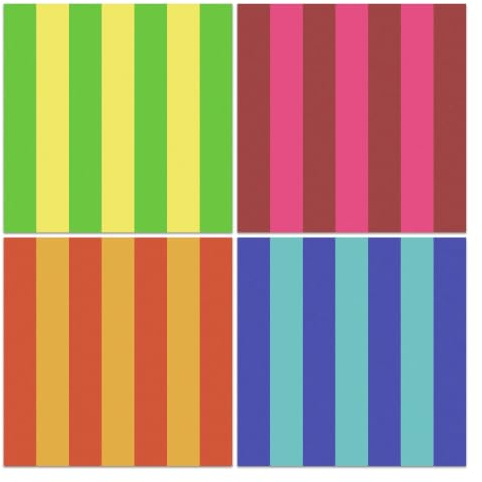 100 Pcs Summer Striped Disposable Paper Napkins 6.5Inch | Vibrant Multicolor, Cabana Stripe, Palm Beach Stripes, Luncheon Cocktail Beverage Napkin, for Summer Pool Beach Party