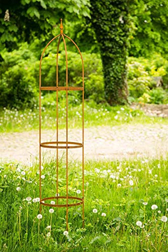 KUHEIGA Rankgerüst 10mm Rost Obelisk Rosenhilfe H: 200cm Rankhilfe 2m Rost Metall