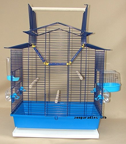 Vogelkäfig IZA III Cabrio Kobalt-Blaue Schale Wellensittichkäfig,Exotenkäfig,Vogelkäfig Vogelbauer Wellensittich Kanarien Voliere Vogelhaus Käfig incl. Badehaus und Trinkröhrchen +++NEU+++NEU+++